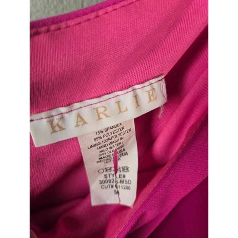 Karlie Hot Pink One Shoulder Dress Cutout Bodycon Cocktail Party Medium - Picture 5 of 6